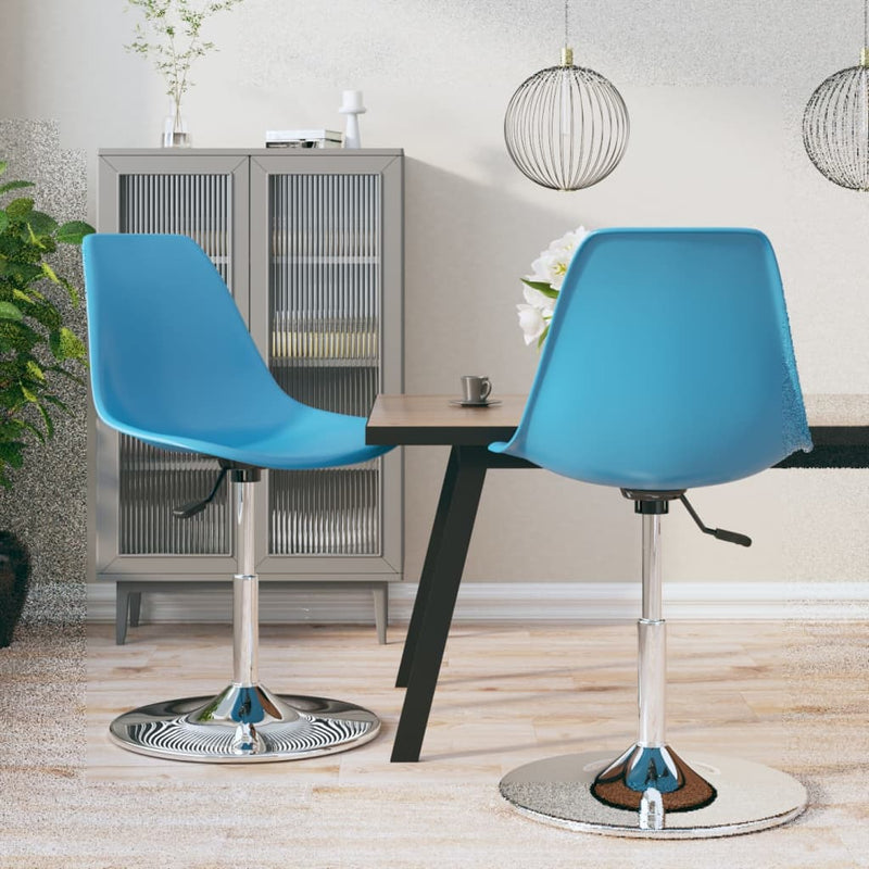 Swivel Dining Chairs 2 pcs Blue PP