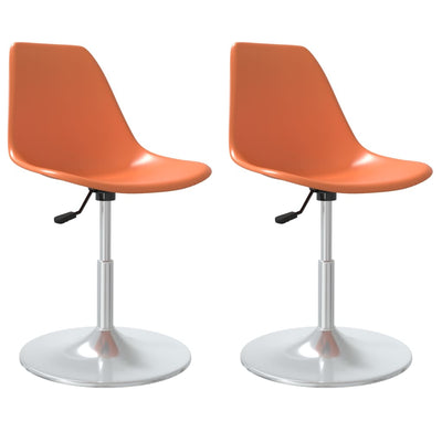 Swivel Dining Chairs 2 pcs Orange PP