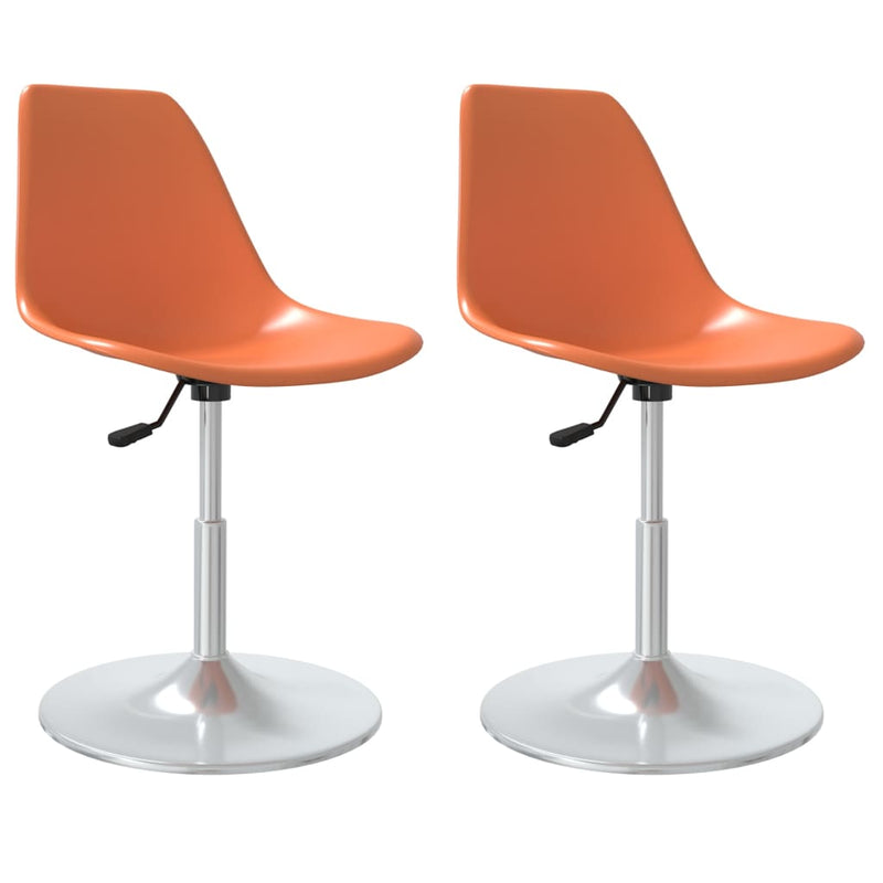 Swivel Dining Chairs 2 pcs Orange PP