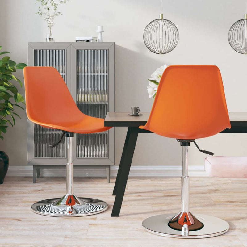 Swivel Dining Chairs 2 pcs Orange PP