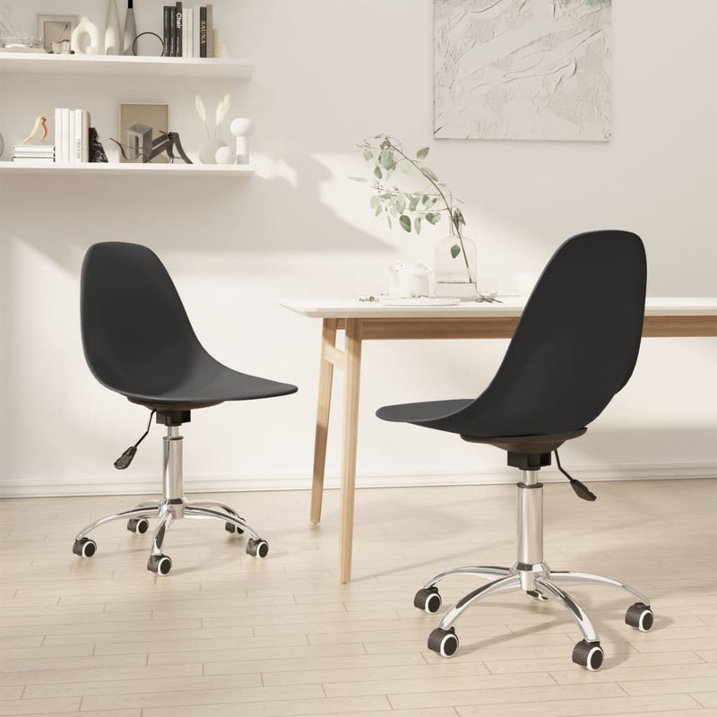 Swivel Dining Chairs 2 pcs Light Grey PP