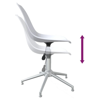 Swivel Dining Chairs 2 pcs White PP