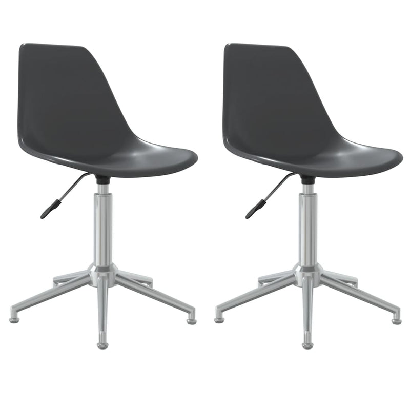 Swivel Dining Chairs 2 pcs Light Grey PP