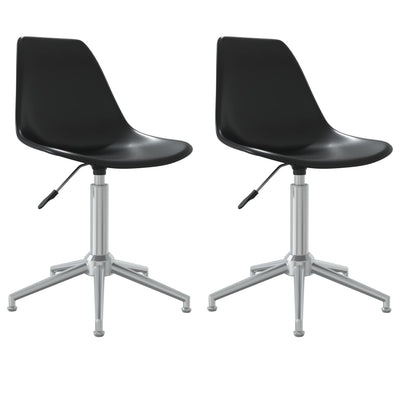 Swivel Dining Chairs 2 pcs Black PP