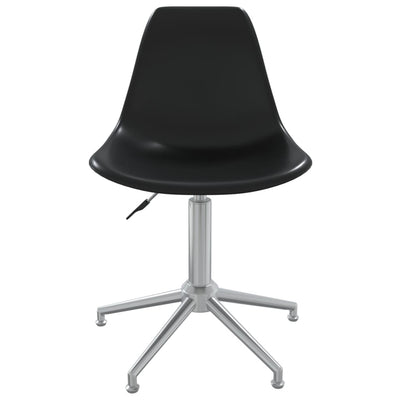 Swivel Dining Chairs 2 pcs Black PP