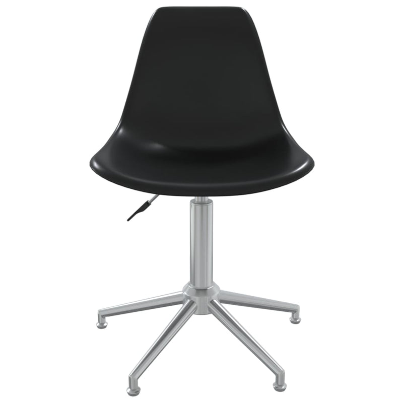 Swivel Dining Chairs 2 pcs Black PP