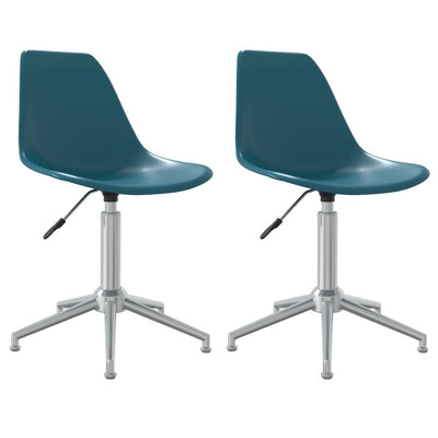 Swivel Dining Chairs 2 pcs Turquoise PP