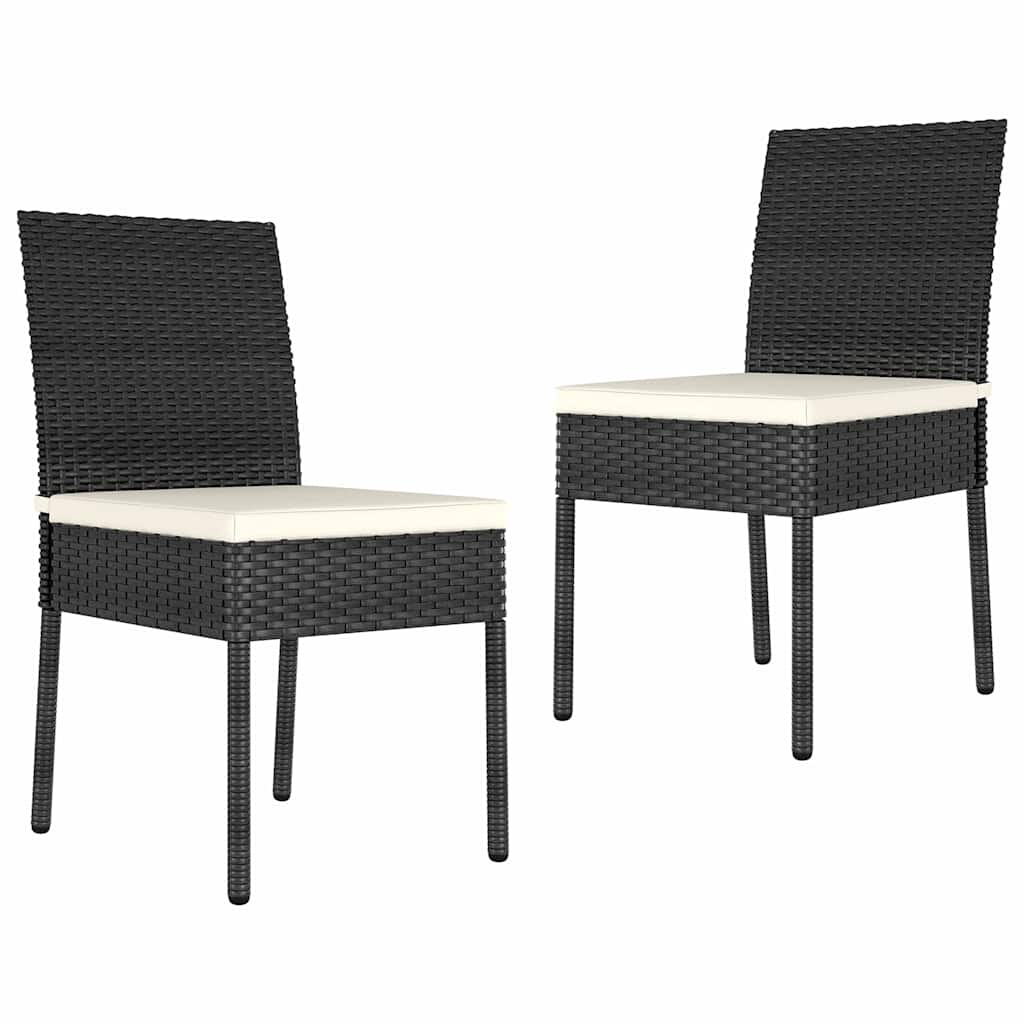 vidaXL Garden Dining Chairs 2 pcs Poly Rattan Black 1