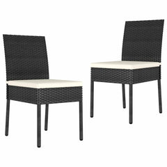 vidaXL Garden Dining Chairs 2 pcs Poly Rattan Black 1