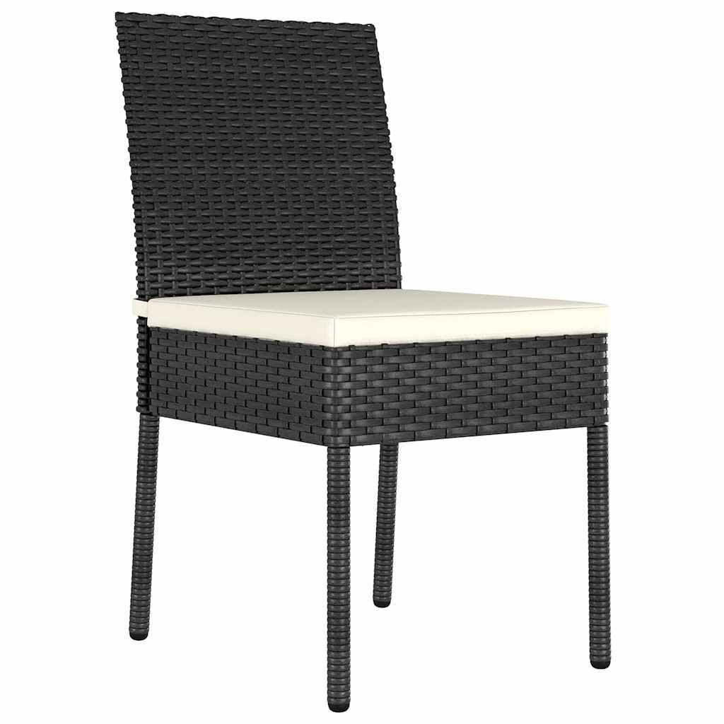 vidaXL Garden Dining Chairs 2 pcs Poly Rattan Black 2