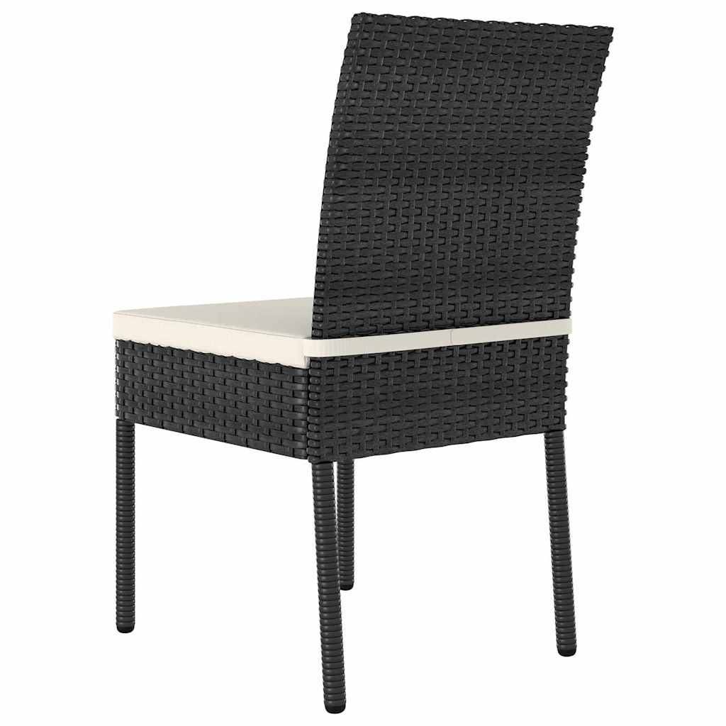 vidaXL Garden Dining Chairs 2 pcs Poly Rattan Black 4