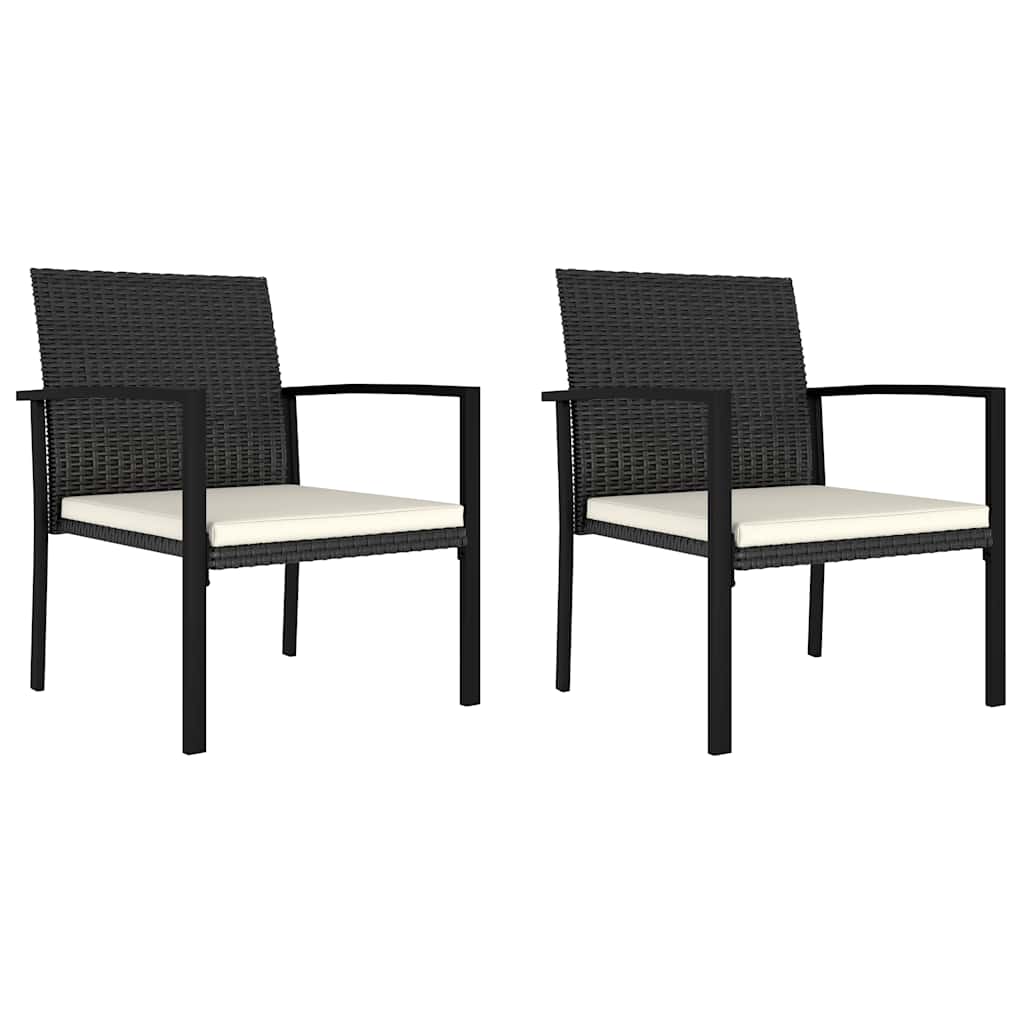 vidaXL Garden Dining Chairs 2 pcs Poly Rattan Black 1