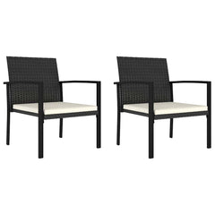 vidaXL Garden Dining Chairs 2 pcs Poly Rattan Black 1
