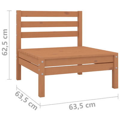 Conjunto de salón de jardín de 3 piezas de madera maciza de pino color marrón miel