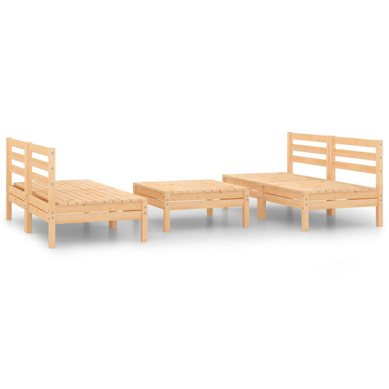 5 Piece Garden Lounge Set Solid Pinewood