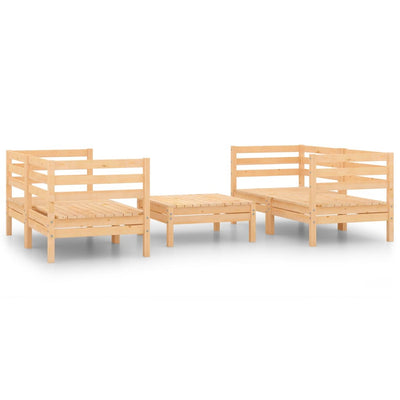 5 Piece Garden Lounge Set Solid Pinewood