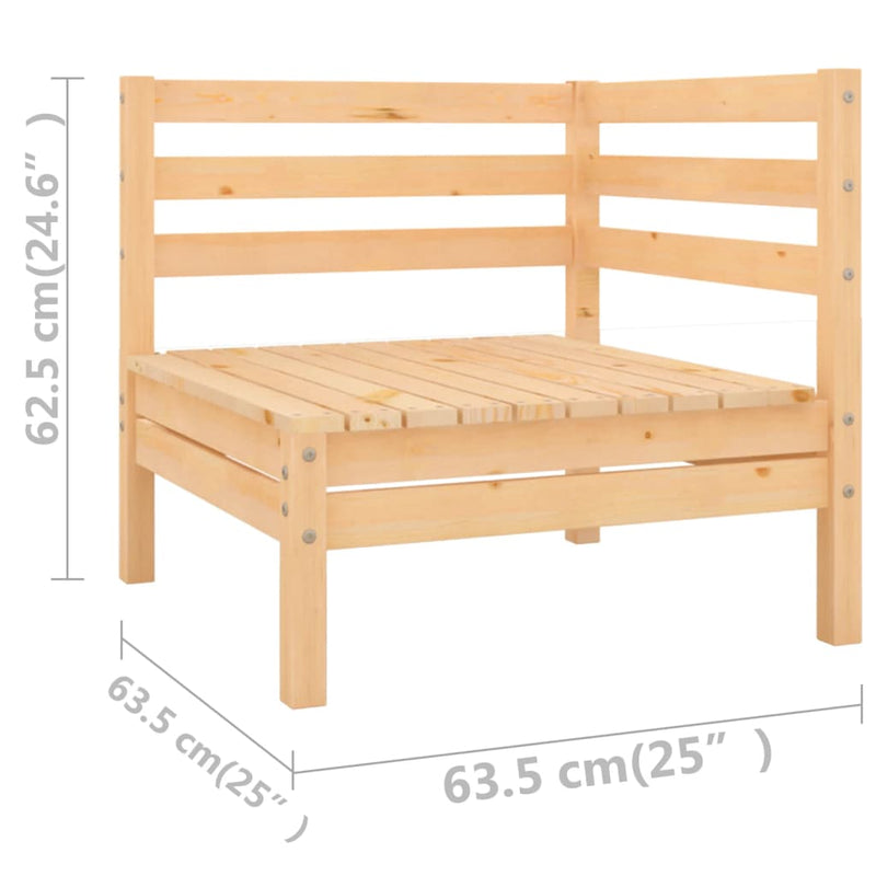 5 Piece Garden Lounge Set Solid Pinewood