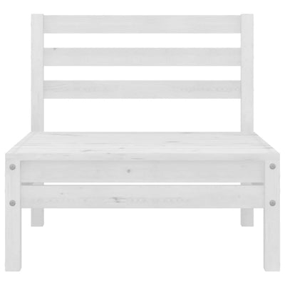 5 Piece Garden Lounge Set White Solid Pinewood