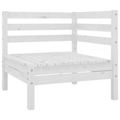 9 Piece Garden Lounge Set White Solid Pinewood