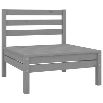 6 Piece Garden Lounge Set Grey Solid Pinewood