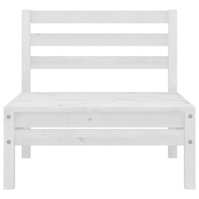 7 Piece Garden Lounge Set White Solid Pinewood