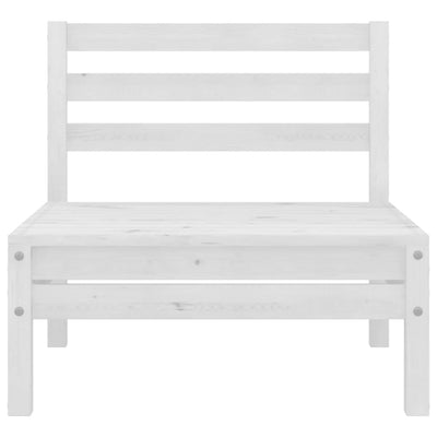 4 Piece Garden Lounge Set White Solid Pinewood