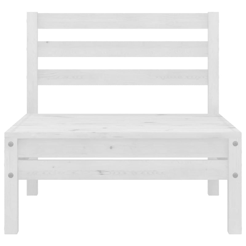 4 Piece Garden Lounge Set White Solid Pinewood