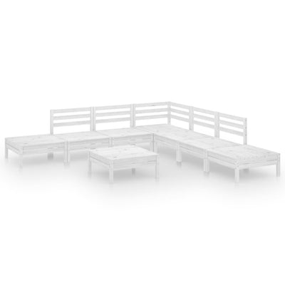 8 Piece Garden Lounge Set Solid Pinewood White