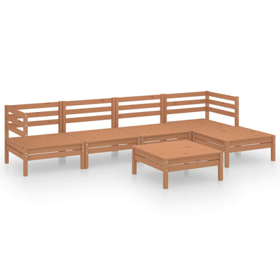 6 Piece Garden Lounge Set Solid Pinewood Honey Brown