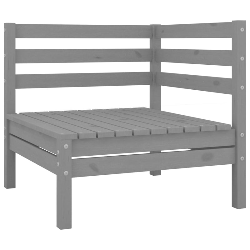 9 Piece Garden Lounge Set Solid Wood Pine Grey