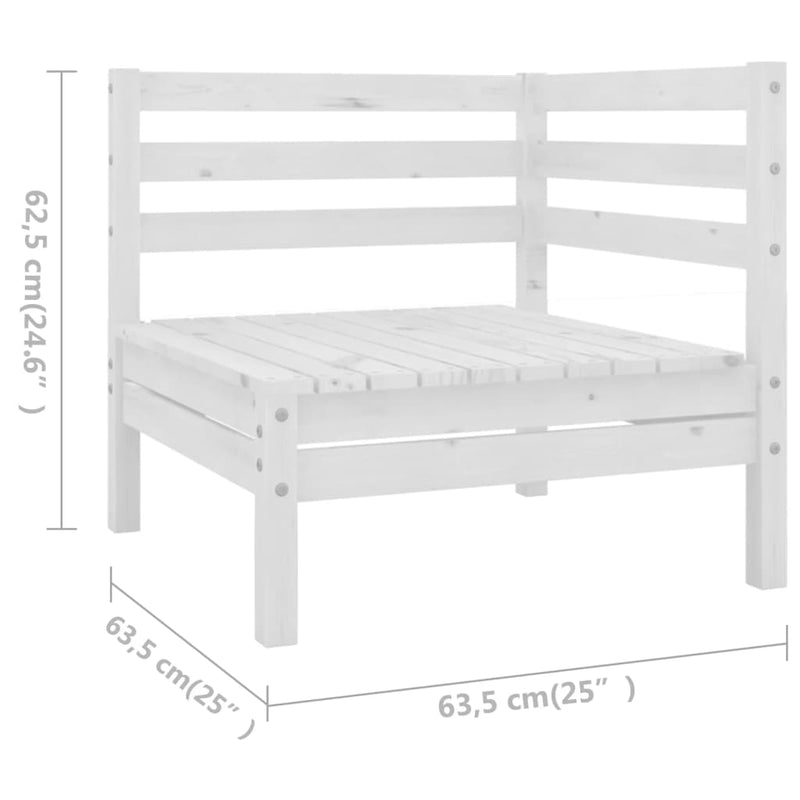 Conjunto de salón de jardín de 10 piezas de madera maciza de pino blanco