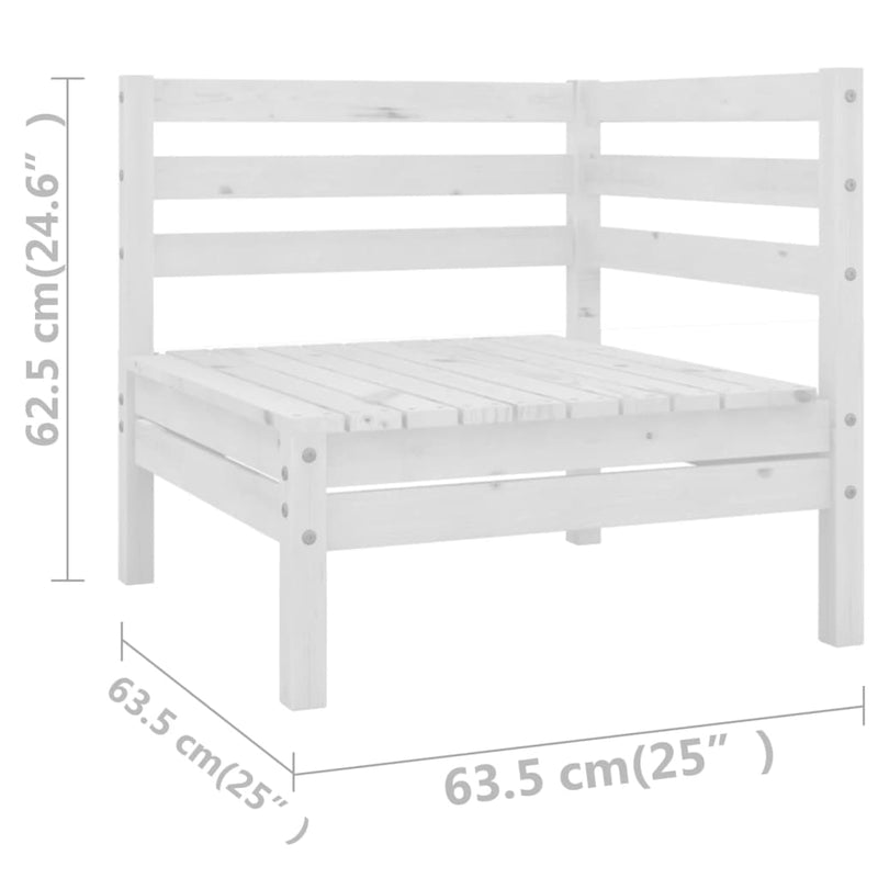 Conjunto de salón de jardín de 13 piezas de madera maciza de pino blanco