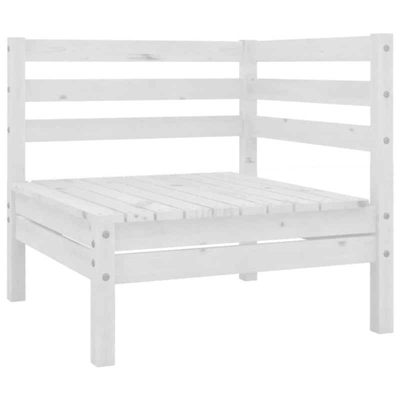 14 Piece Garden Lounge Set White Solid Wood Pine