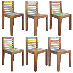 vidaXL Dining Chairs 6 pcs Solid Reclaimed Wood 1