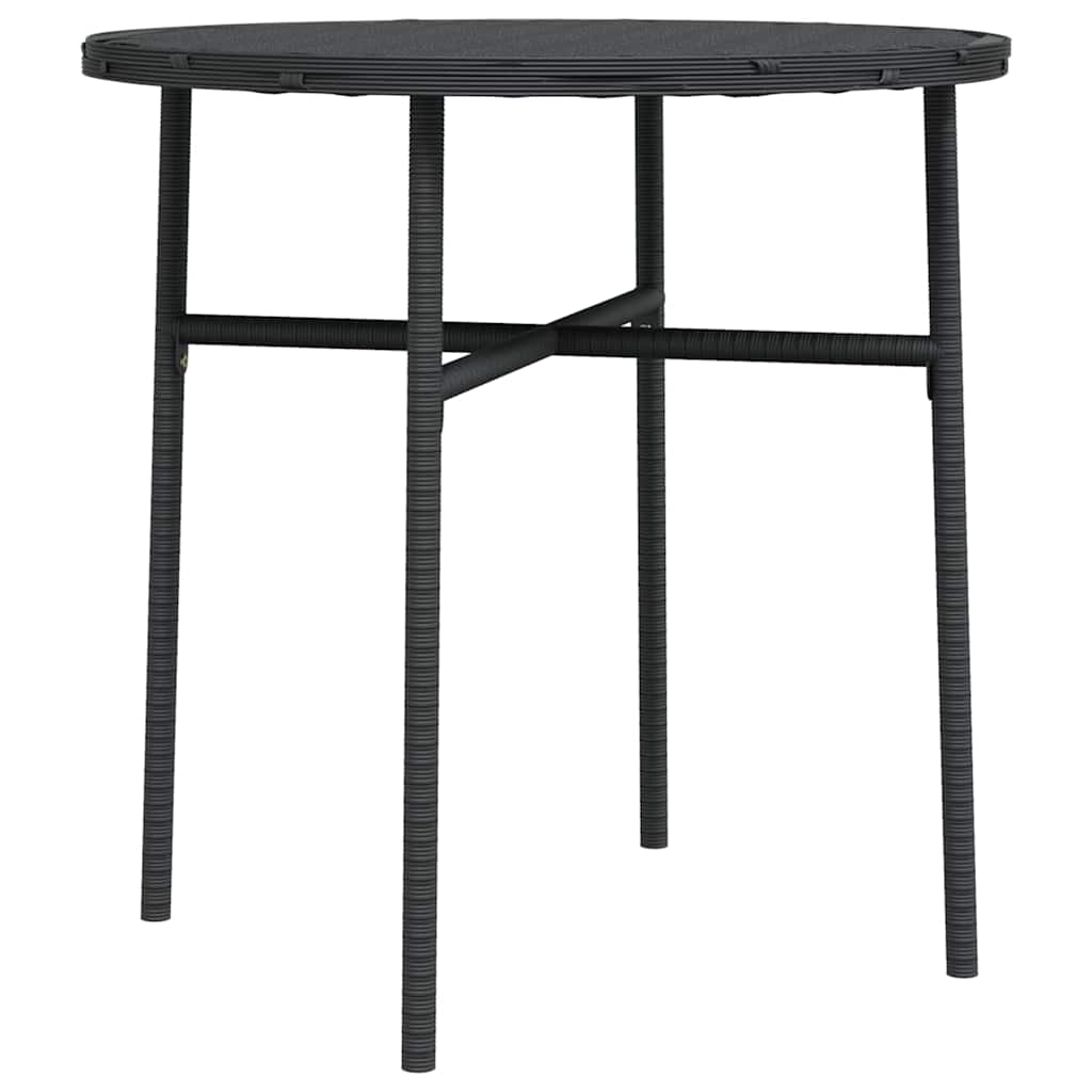 vidaXL Tea Table | Black | PE rattan, powder-coated steel, PP board | Medium 2