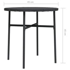 vidaXL Tea Table | Black | PE rattan, powder-coated steel, PP board | Medium 6
