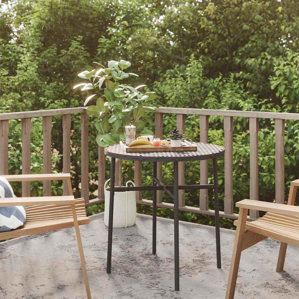 vidaXL Tea Table | Black | PE rattan, powder-coated steel, PP board | Medium 1