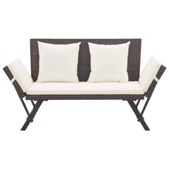 Garden Bench with Cushions 176 cm Poly Rattan