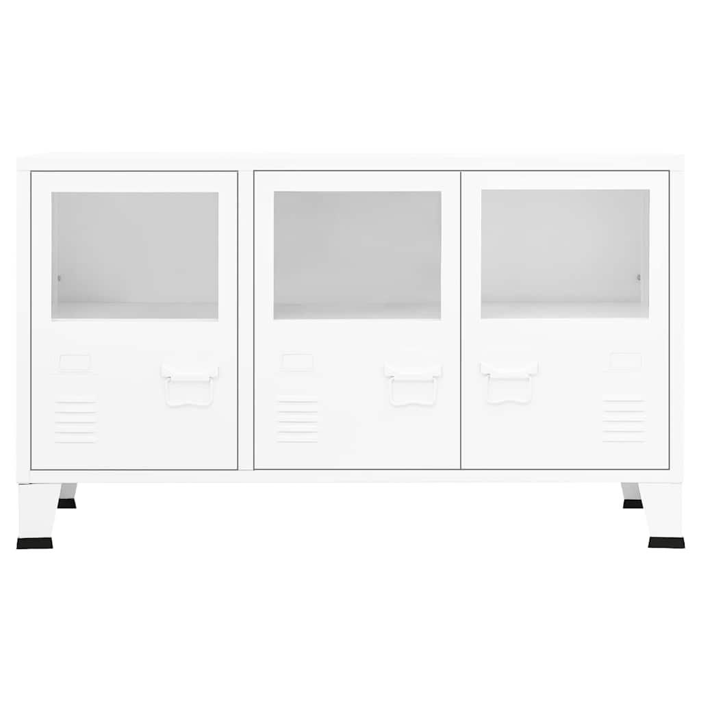 vidaXL Sideboard | White | Metal and Glass | Medium | Shelving | Sideboard 3
