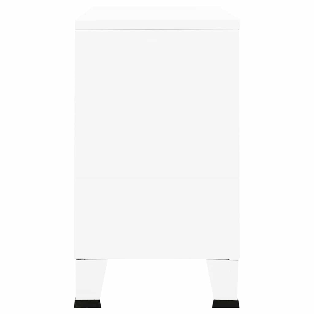 vidaXL Sideboard | White | Metal and Glass | Medium | Shelving | Sideboard 4