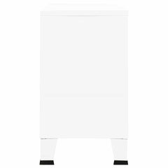 vidaXL Sideboard | White | Metal and Glass | Medium | Shelving | Sideboard 4