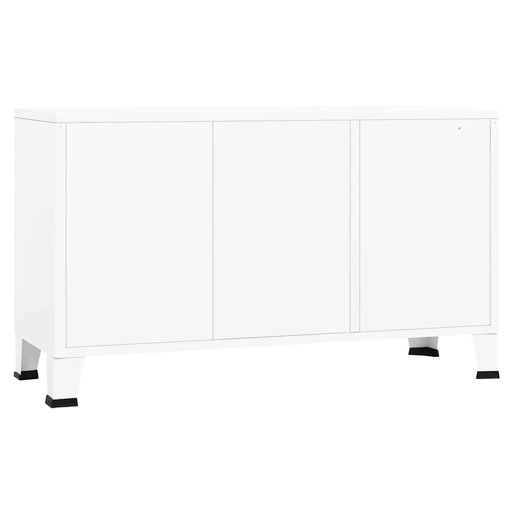 vidaXL Sideboard | White | Metal and Glass | Medium | Shelving | Sideboard 5