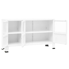 vidaXL Sideboard | White | Metal and Glass | Medium | Shelving | Sideboard 6