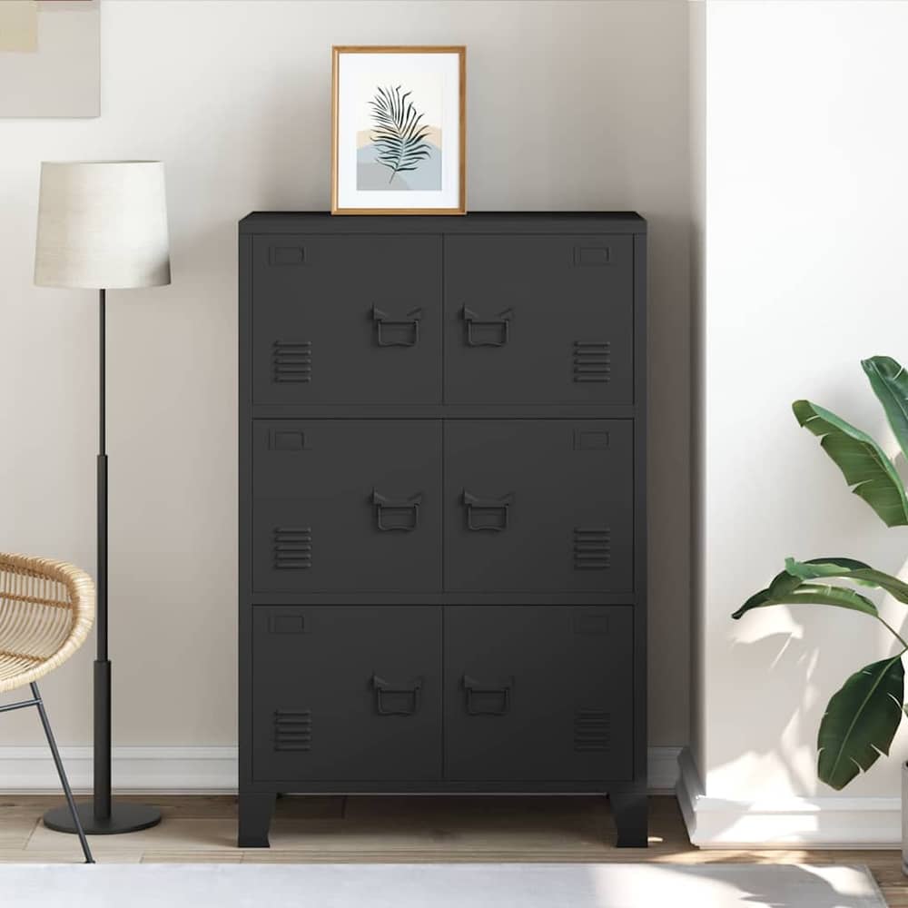 Industrial Storage Chest 75x40x80 cm Steel Black 115 cm