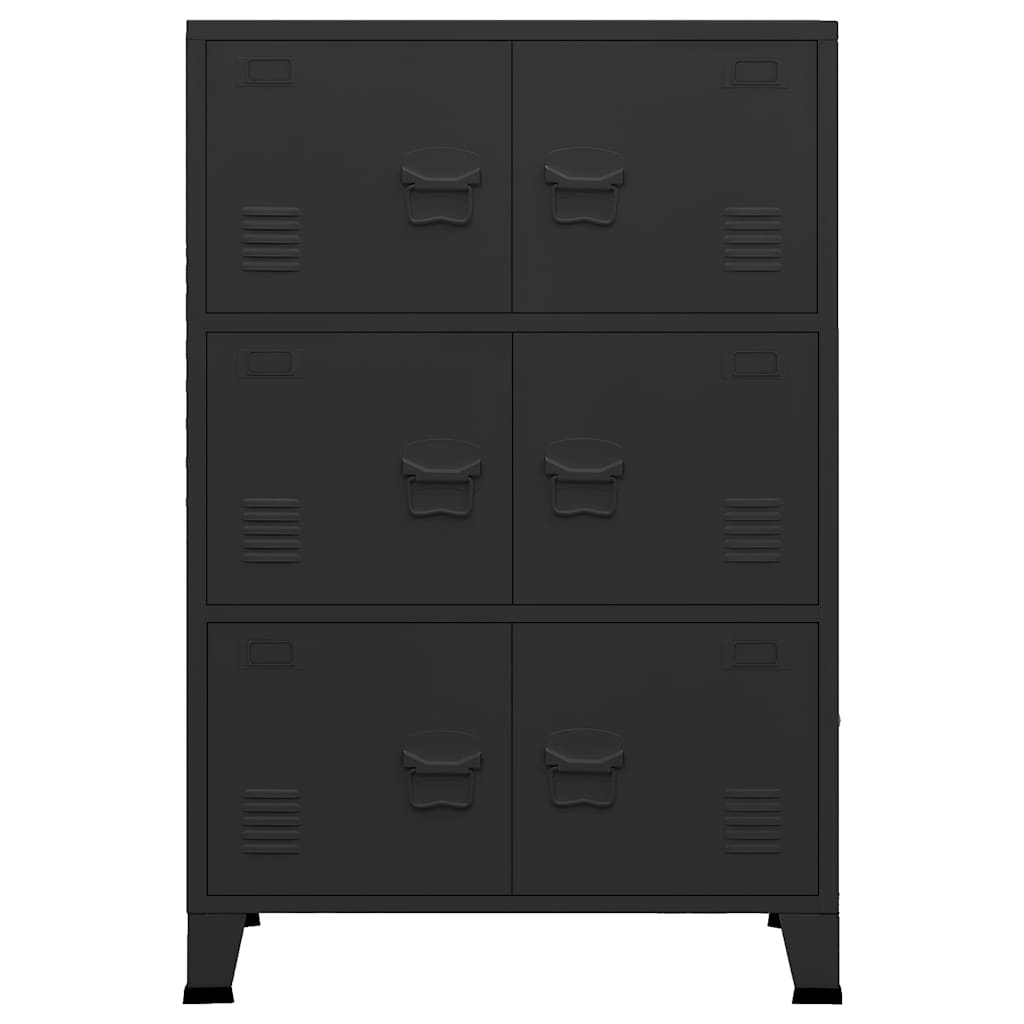 Industrial Storage Chest 75x40x80 cm Steel Black 115 cm