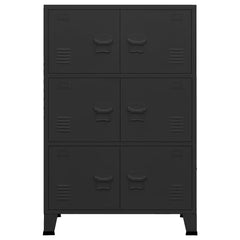 Industrial Storage Chest 75x40x80 cm Steel Black 115 cm