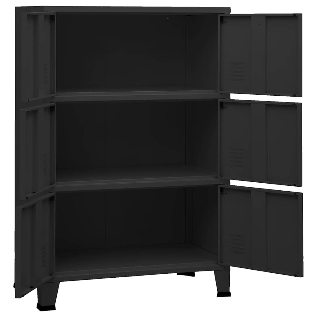 Industrial Storage Chest 75x40x80 cm Steel Black 115 cm
