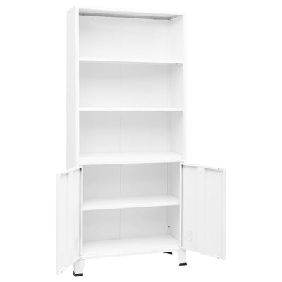 Industrial Bookshelf White 80x32x180 cm Steel