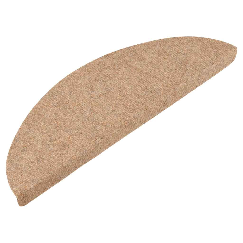 136388 vidaXL Stair Mats Self-adhesive 15 pcs 56x17x3 cm Beige 3