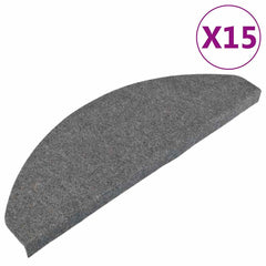 136397 vidaXL Stair Mats Self-adhesive 15 pcs 65x22,5x3,5 cm Grey 2